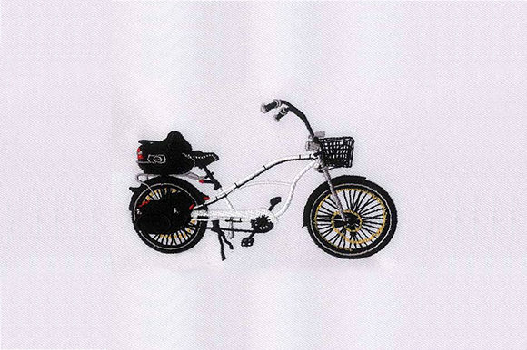 Black Bicycle Trunk: A Bold Sweatshirt Embroidery Design