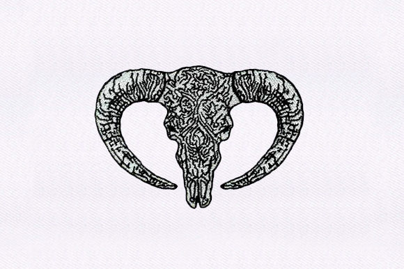 Bull Head Sketch: A Versatile Embroidery Design for Seasonal Creations