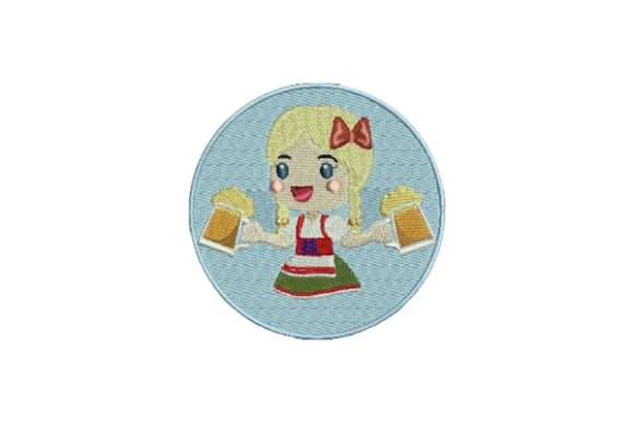 Girl in Dirndl: A Charming Embroidery Design for Creative Sellers