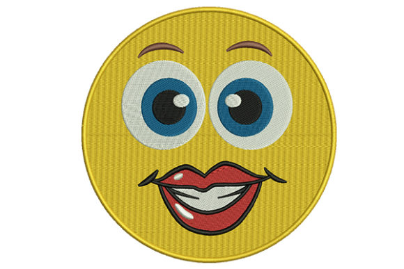 Lips Emoji Embroidery for Seasonal Projects