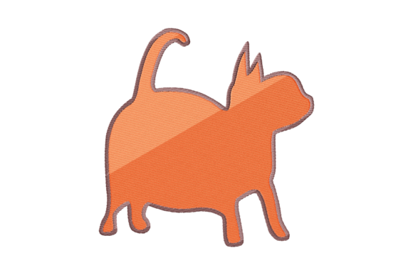 Little Fat Cat Standing: A Cute Embroidery Design for Craft Fairs