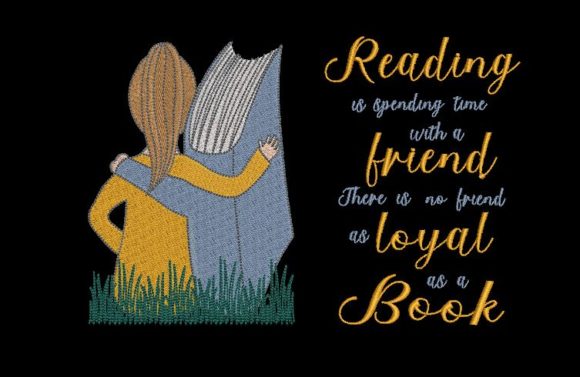 Review of the Girl, Book and a Quote Combined Embroidery Design