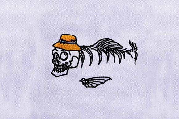 Skull Hat Fish Bones: A Playful Seasonal Embroidery Design
